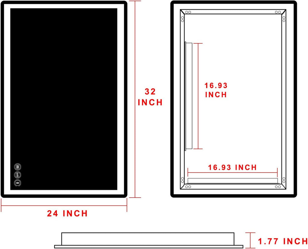 36x28 Inch LED Lighted Bathroom Vanity Mirror U102481