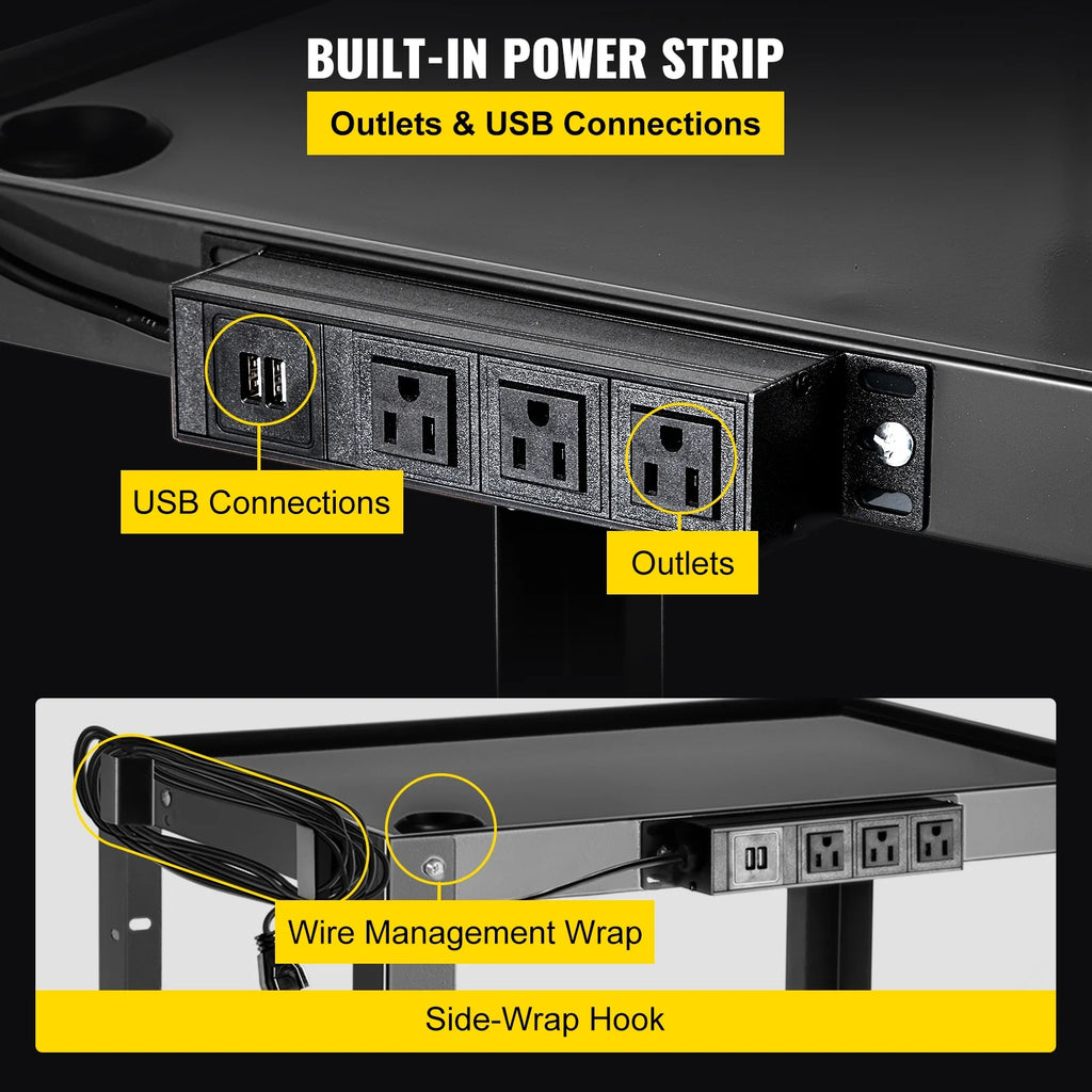 Steel Media Cart with Power Strip K478393