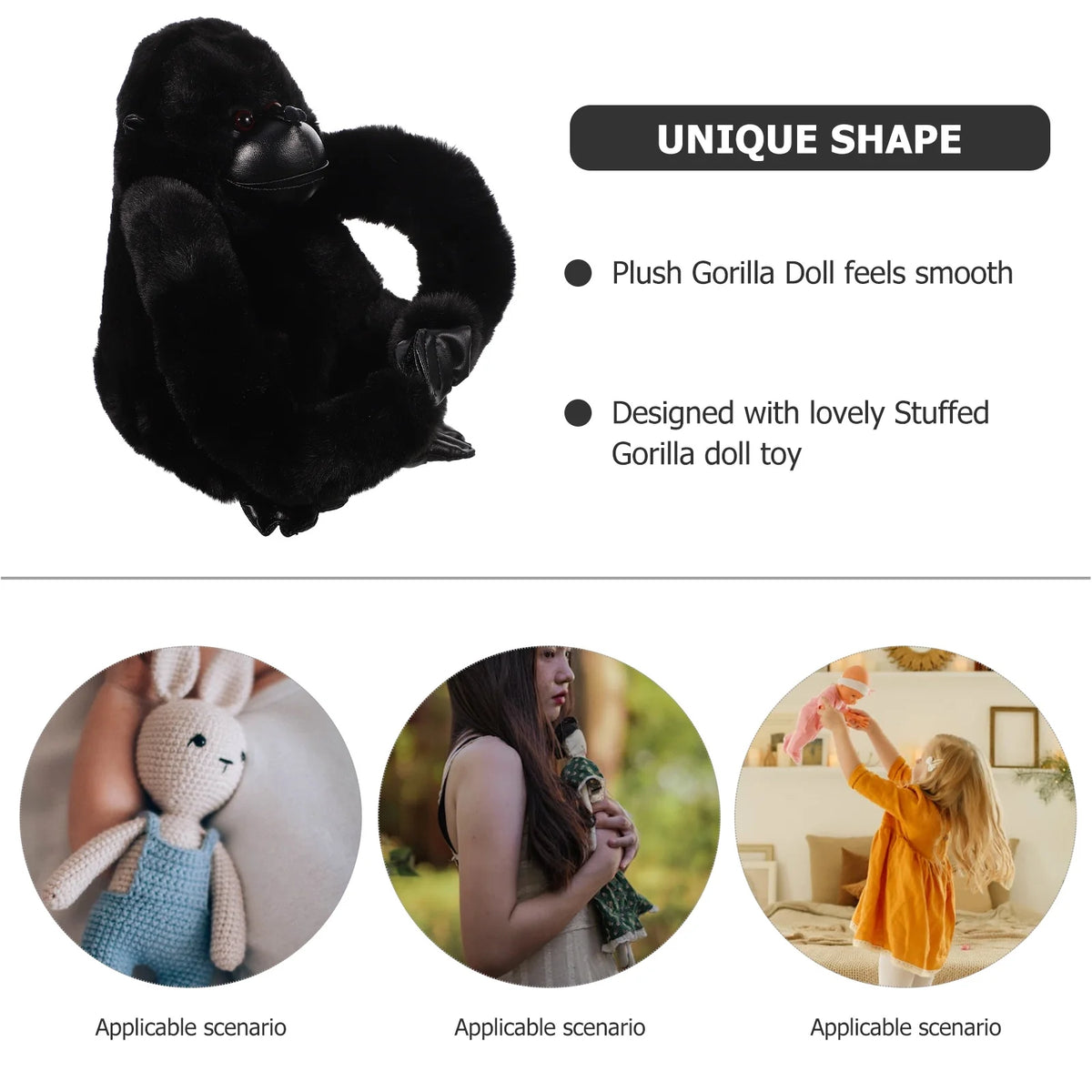 Large Plush Gorilla Stuffed Doll J124483
