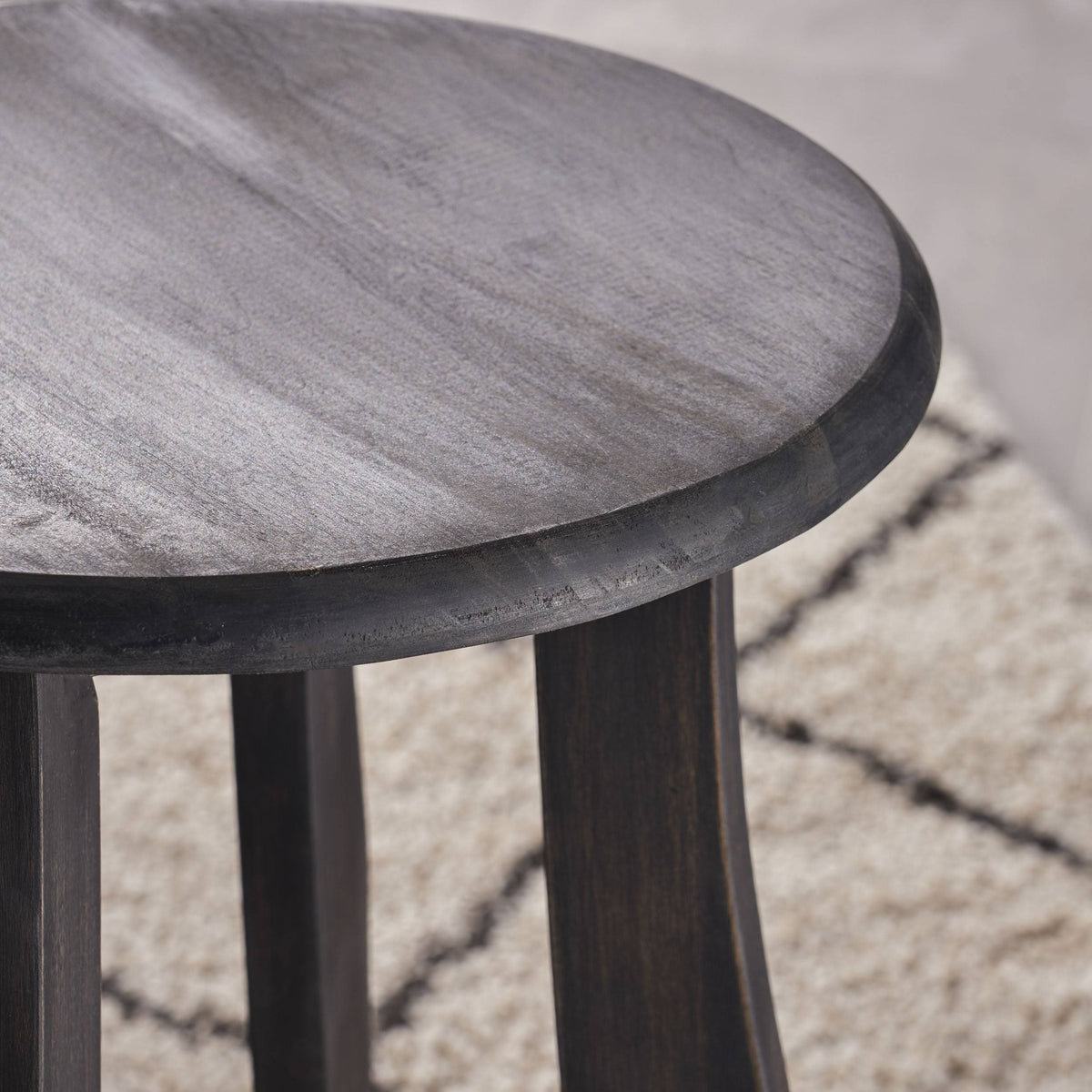 Grey Acacia Wood Barstool (Set of 2) D79363