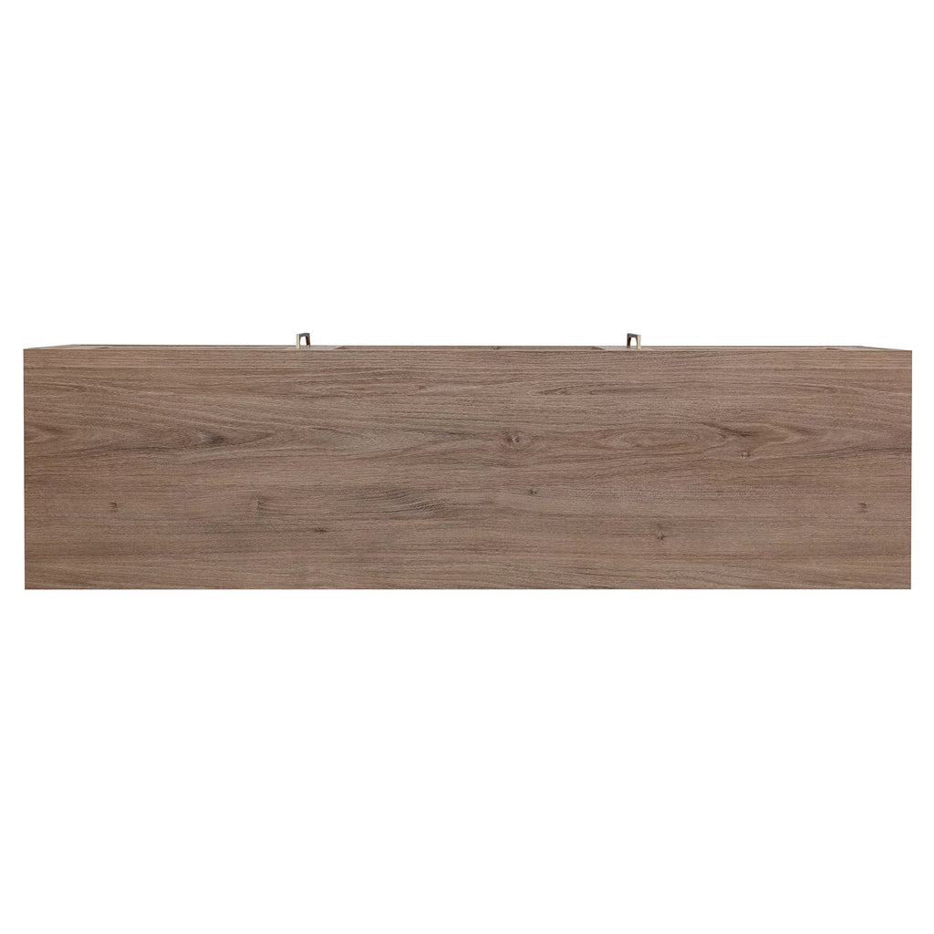 Antiqued Gray Oak Rectangular TV Stand with Log Fireplace H746160