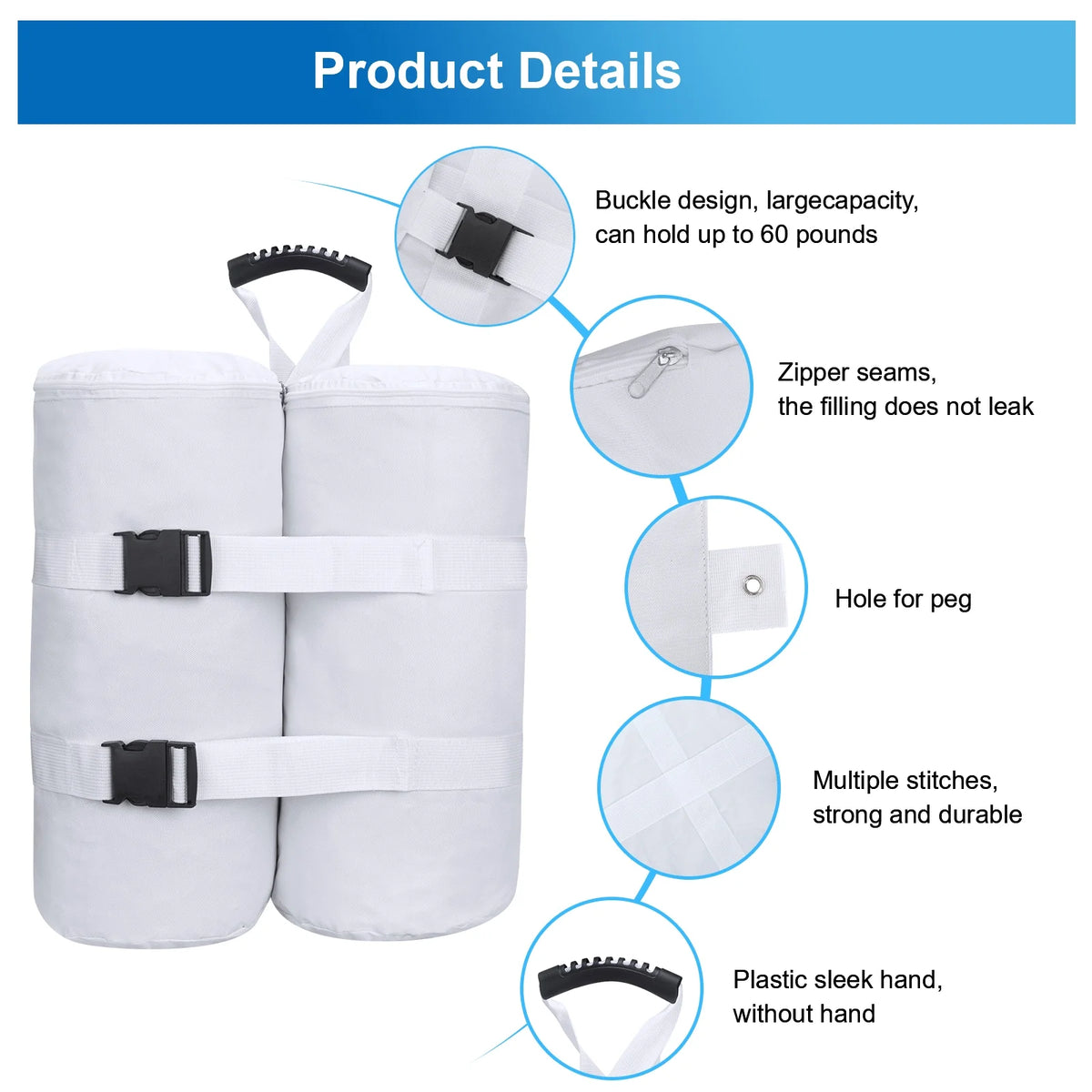 4 Pack 1680D Heavy Duty Canopy Weight Bags (240 lbs) F9095