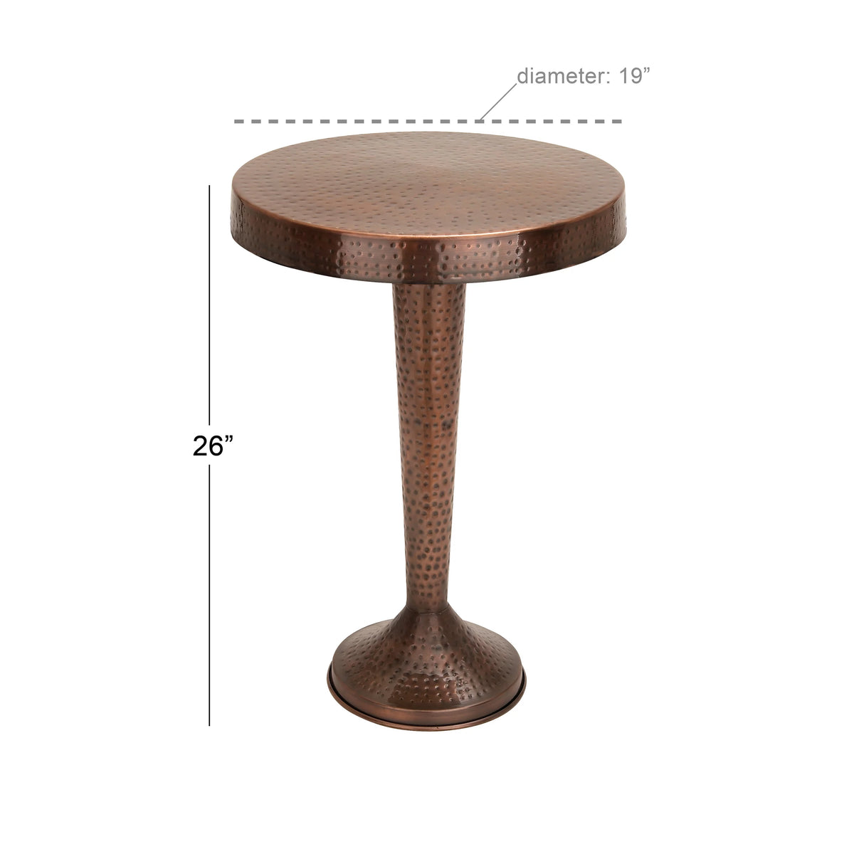 Aluminum Vintage Brown Pedestal Accent Table R664