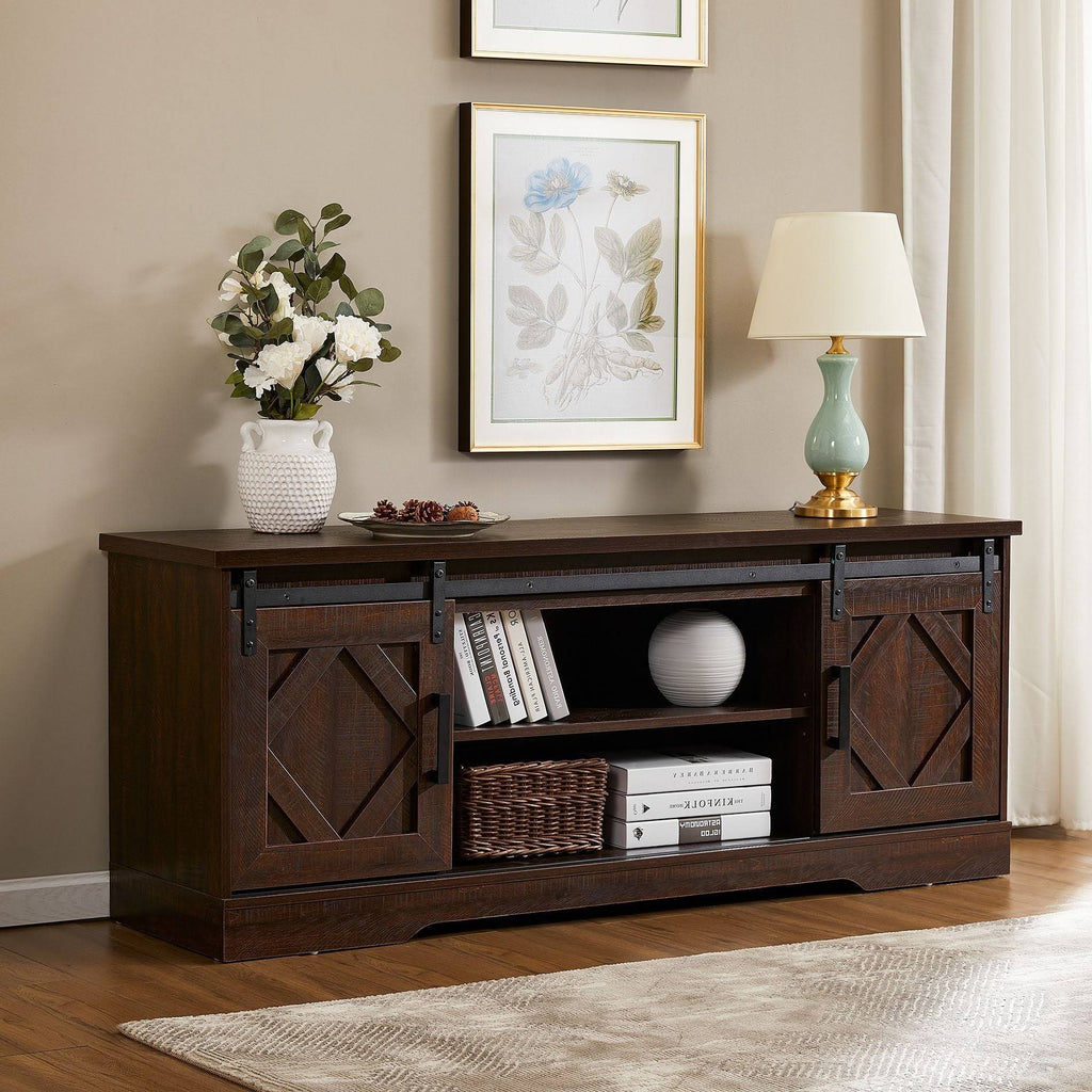 Rustic Brown Wash Wood TV Stand / Storage Cabinet T459