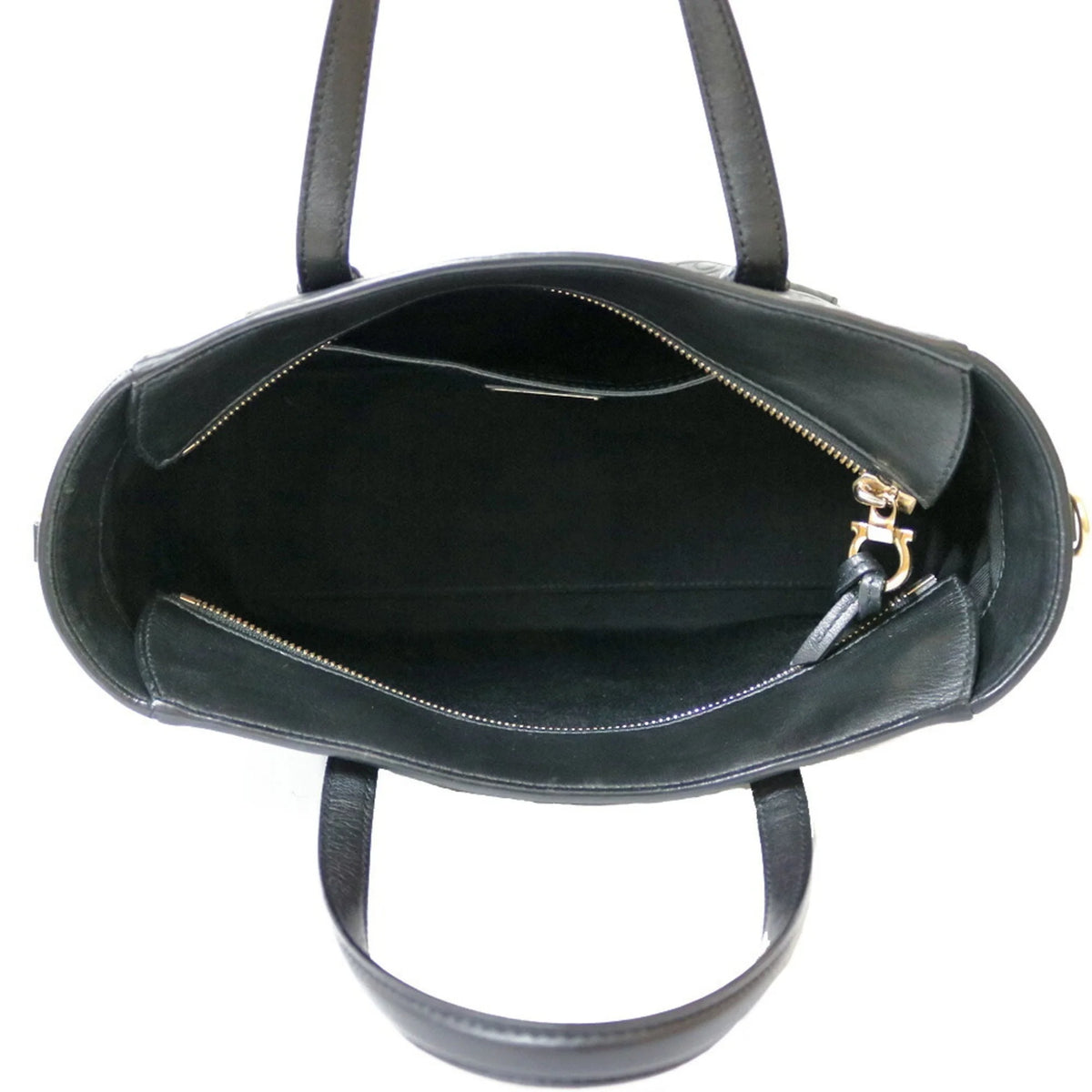 Pre-Owned Black Leather Handbag I698