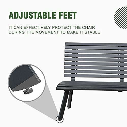 Dark Grey Aluminum Outdoor Bench V173561