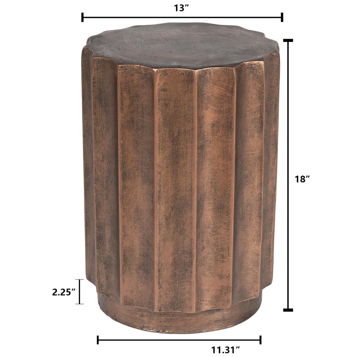 Weathered Copper Cement Stool And Side Table H75802