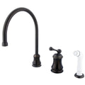 Oil Rubbed Bronze Single Handle Widespread Kitchen Faucet with Non-Metallic Sprayer I816172