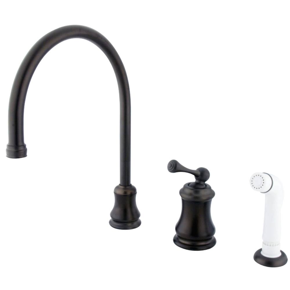 Oil Rubbed Bronze Single Handle Widespread Kitchen Faucet with Non-Metallic Sprayer I816172