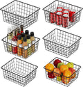 6 Pack Black Small Wire Storage Baskets N66782