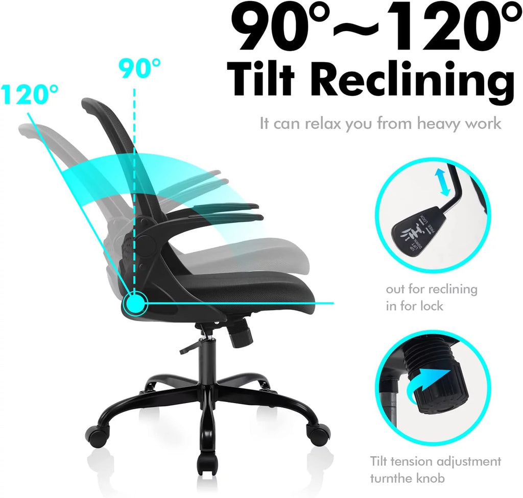 Ergonomic Mesh Office Chair with Flip-up Armrests N321