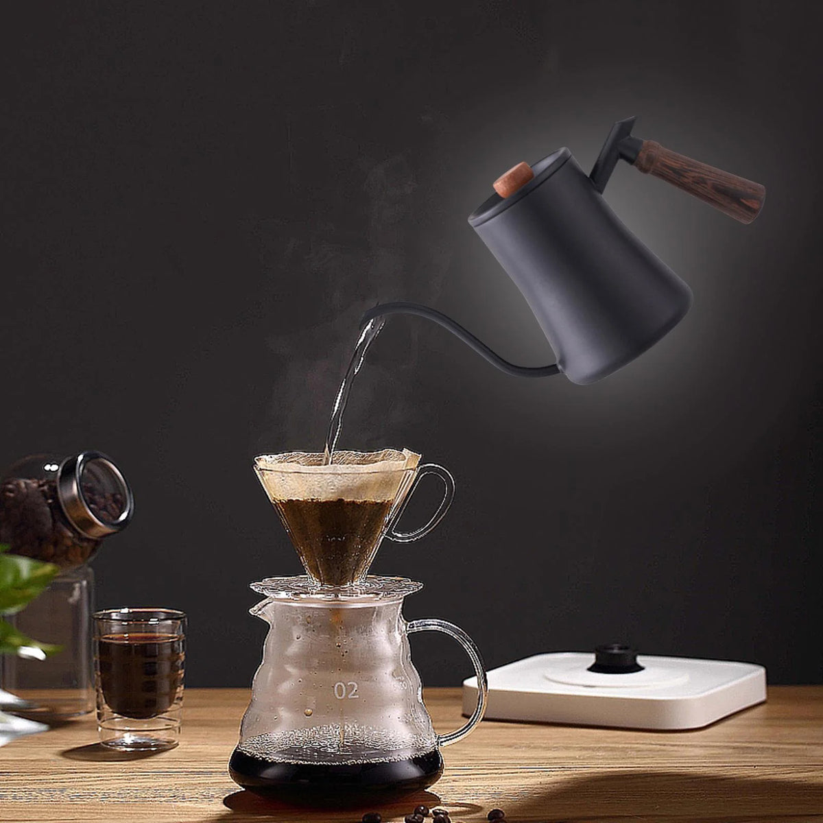 Lightweight Steel Pour Over Drip Pot Black T79630