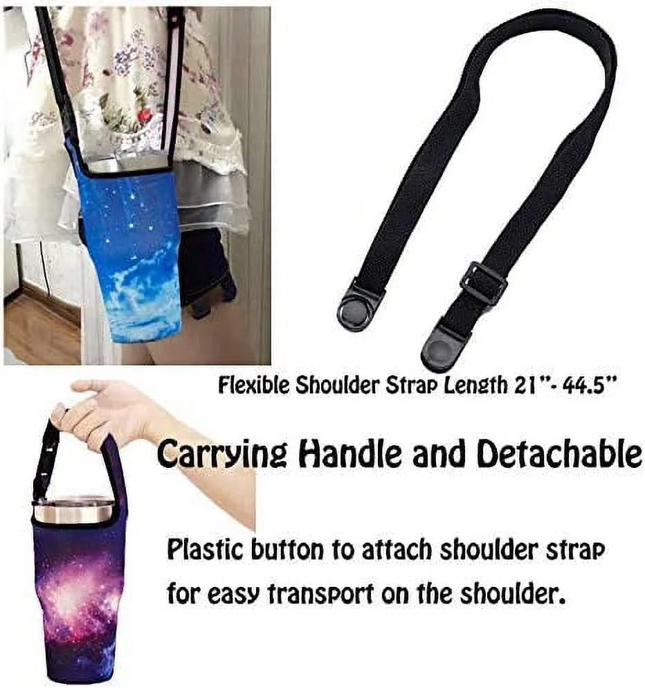 Blue & Purple Sky 30oz Neoprene Tumbler Carrier Pouch with Shoulder Strap Z3182