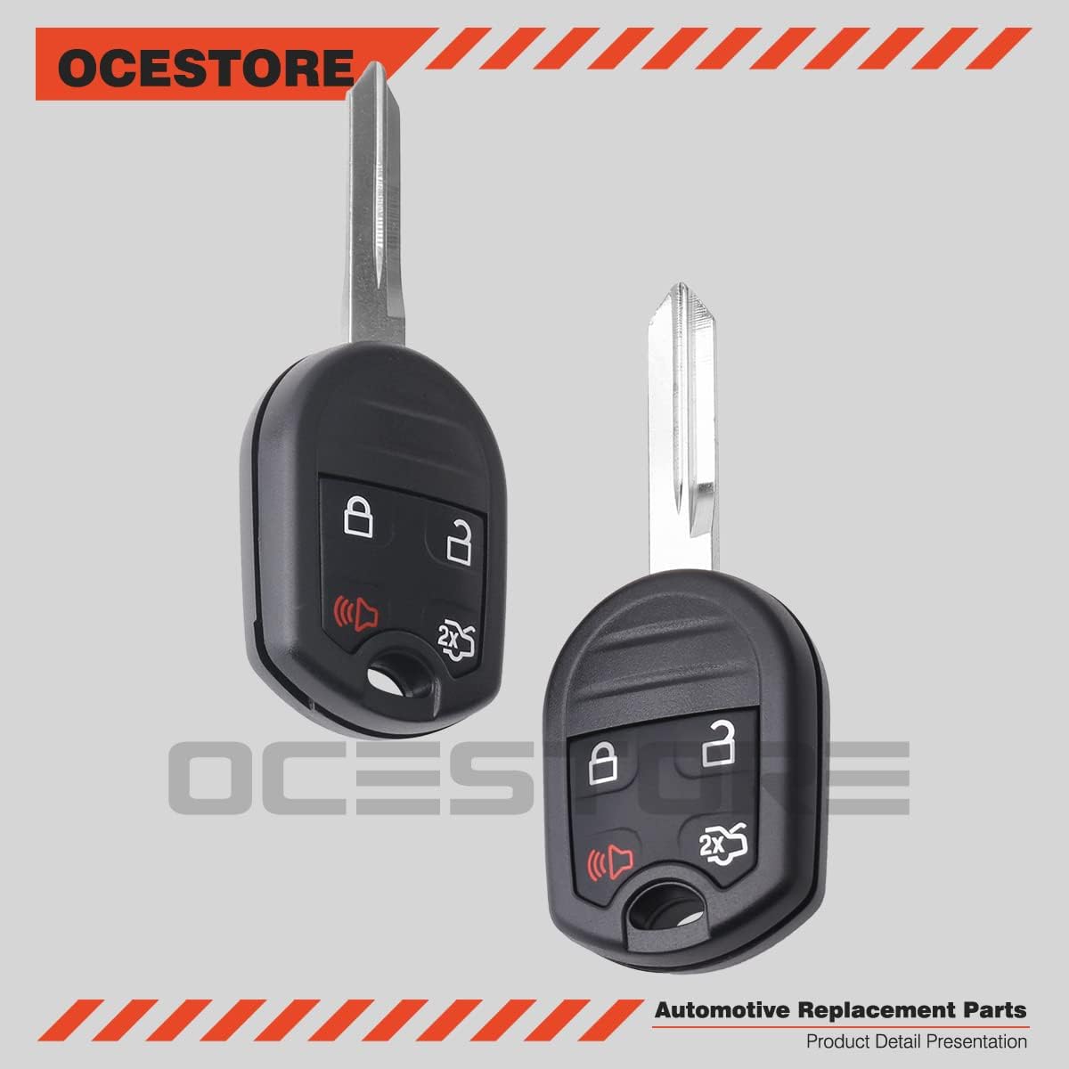 2Pcs Car Key Fob Keyless Entry Remote 4-btn Pack of 2 G389