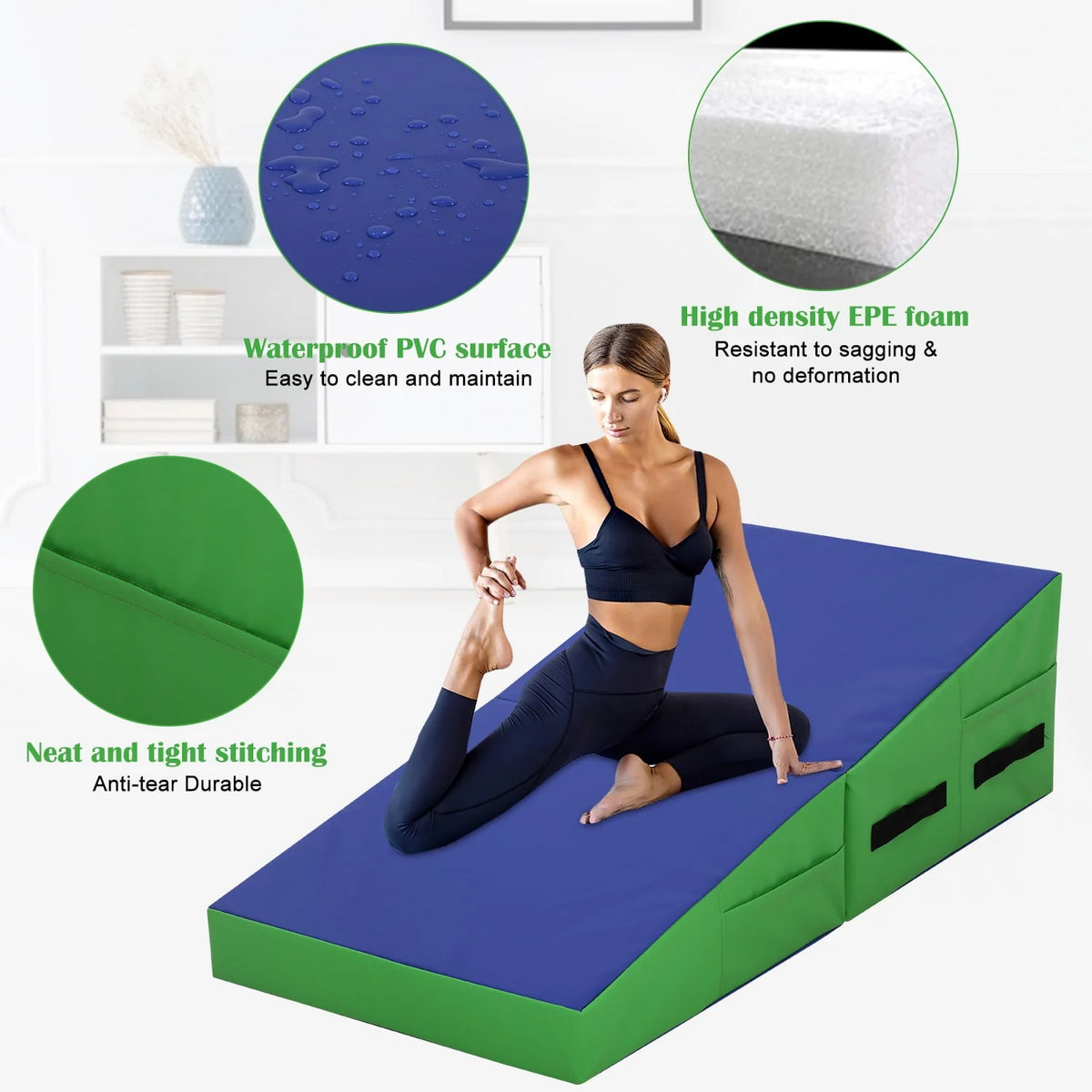 48x24 inch Foldable Incline Gymnastics Mat with Handle R2317