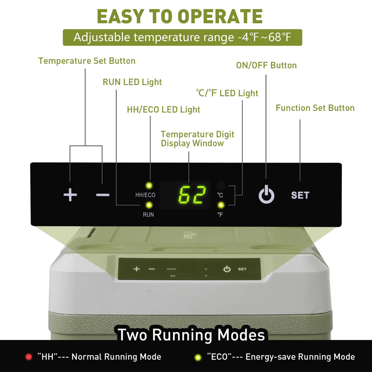 12 Volt 45.4 Quart Portable Freezer Electric Cooler V409961
