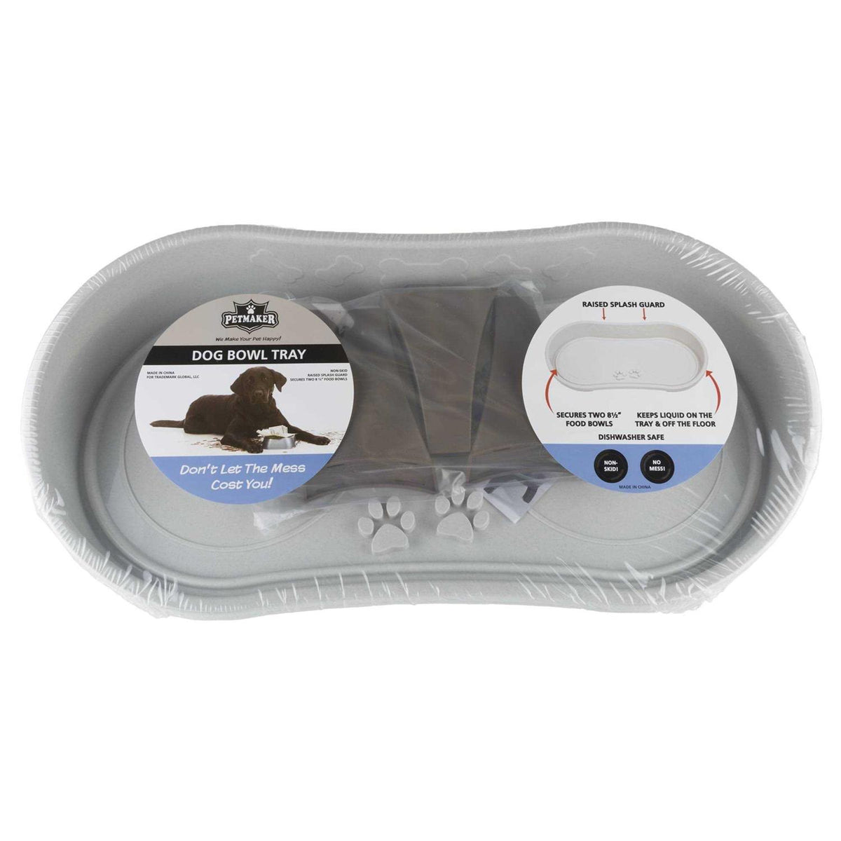 Elevated Pet Feeding Tray with Splash Guard Y596