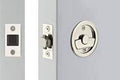 Satin Nickel Round Tubular Privacy Pocket Door Lock T1732