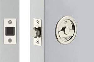 Satin Nickel Round Tubular Privacy Pocket Door Lock T1732