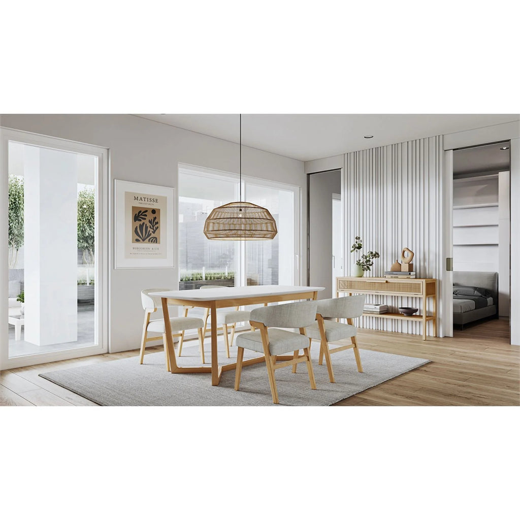 70.5" Wood & Faux Marble Dining Table C9618