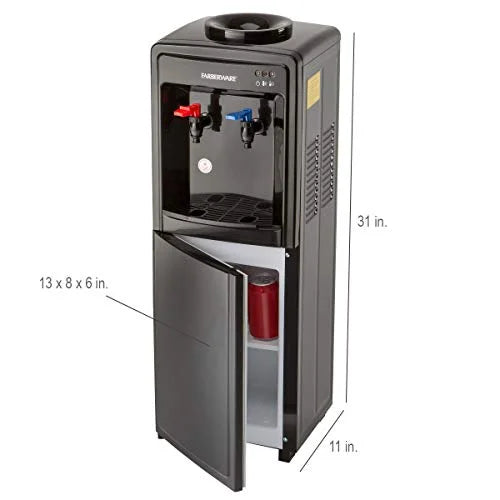 Black Freestanding Hot and Cold Water Cooler Dispenser U503005
