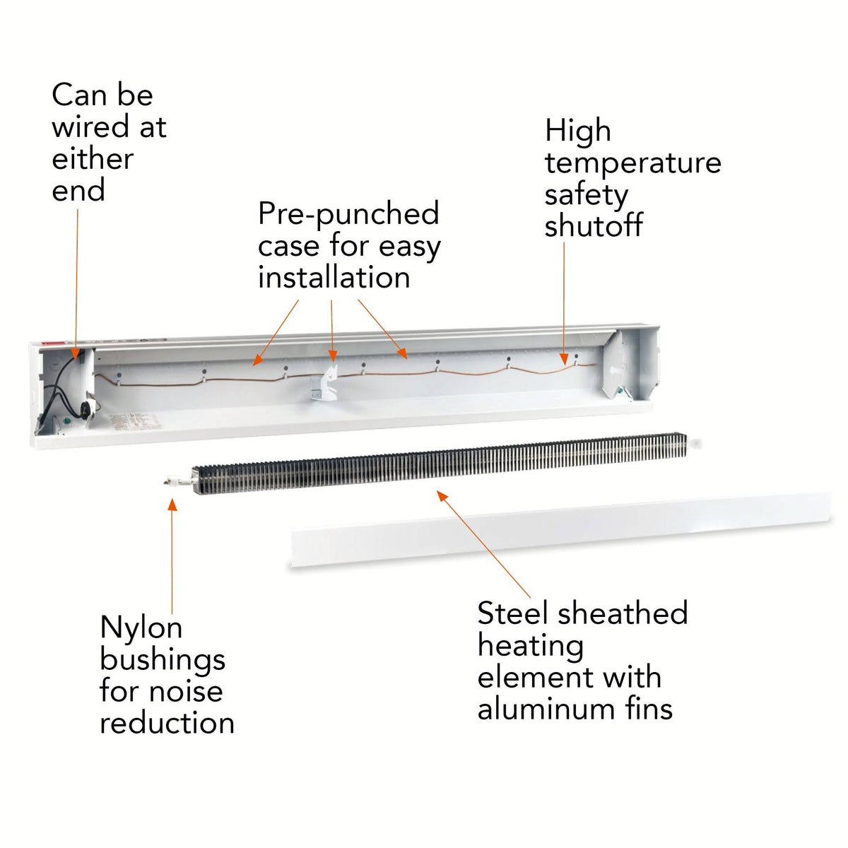 White 240-Volt Electric Baseboard Heater D63597