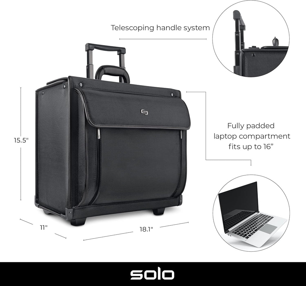 Black 16 Inch Laptop Rolling Catalog Case I72757