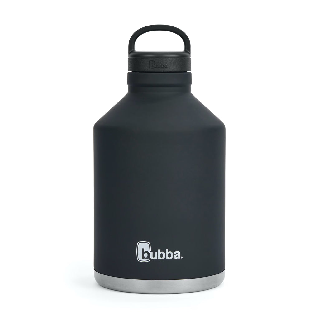 Stainless Steel Water Bottle with Wide Mouth Rubberized in Black, 84 fl. oz. O518
