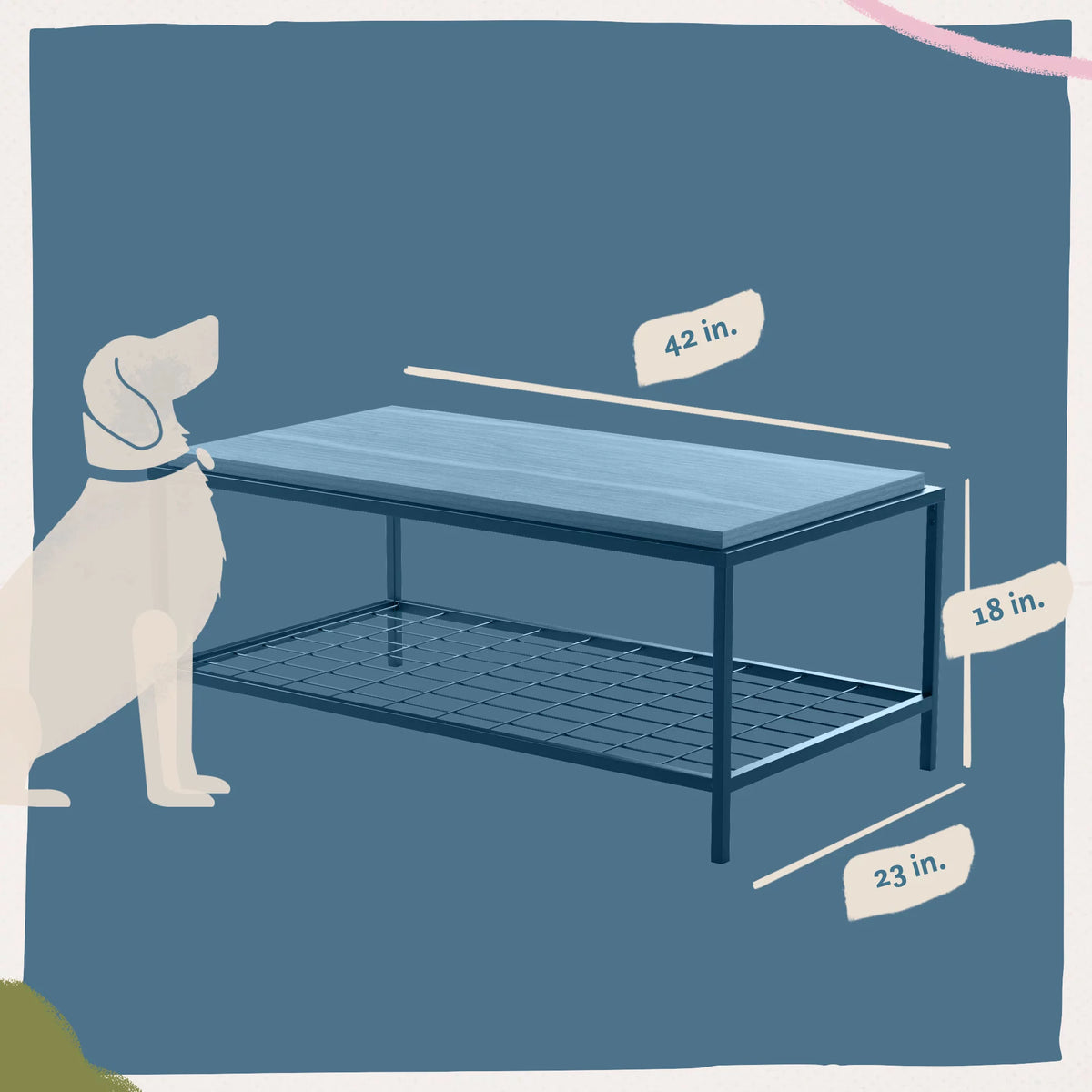 Industrial Wood and Metal Coffee Table W27145