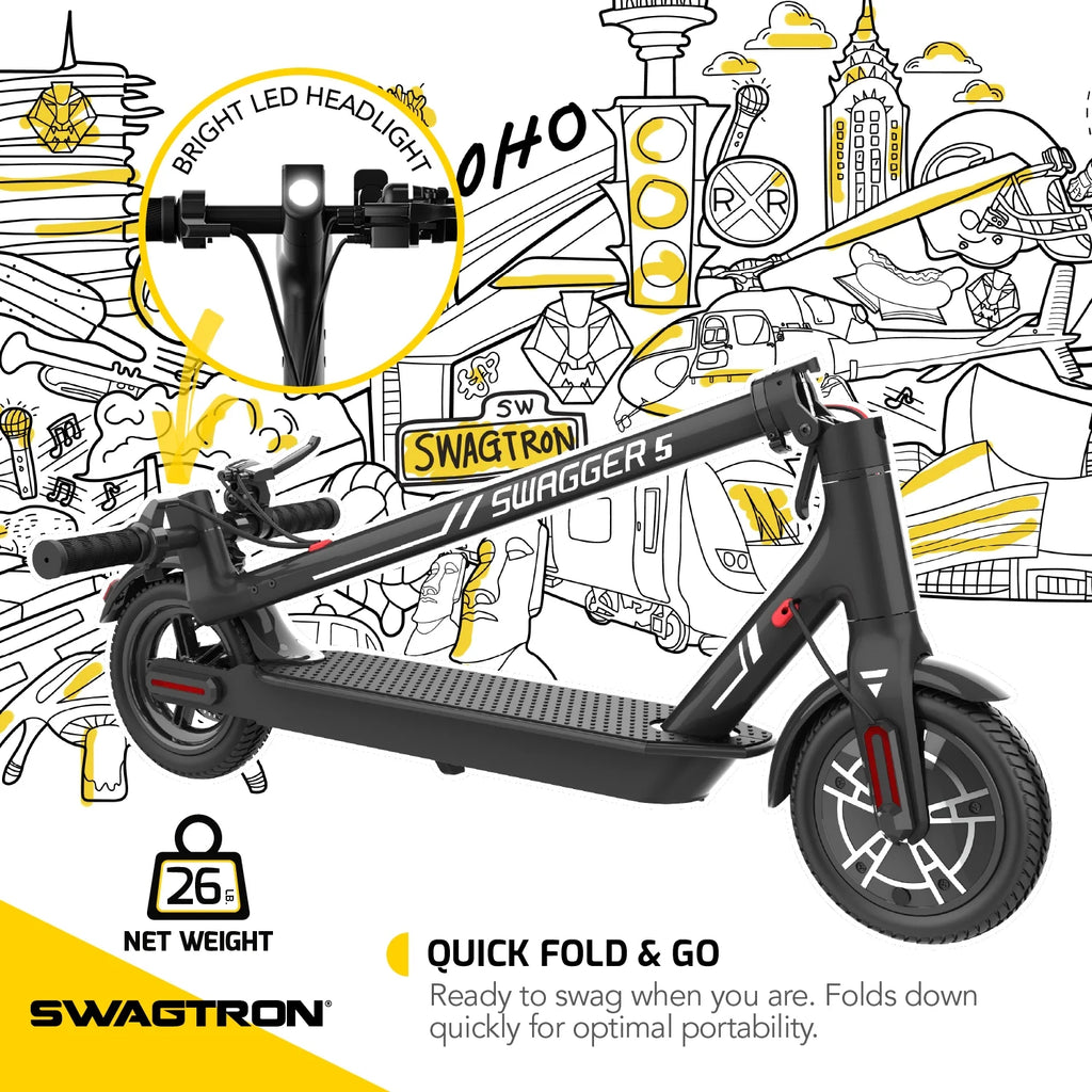 Adult Electric Scooter 320 lb Weight Limit 8.5 Inch No-flat Tires 300W Motor Y640673