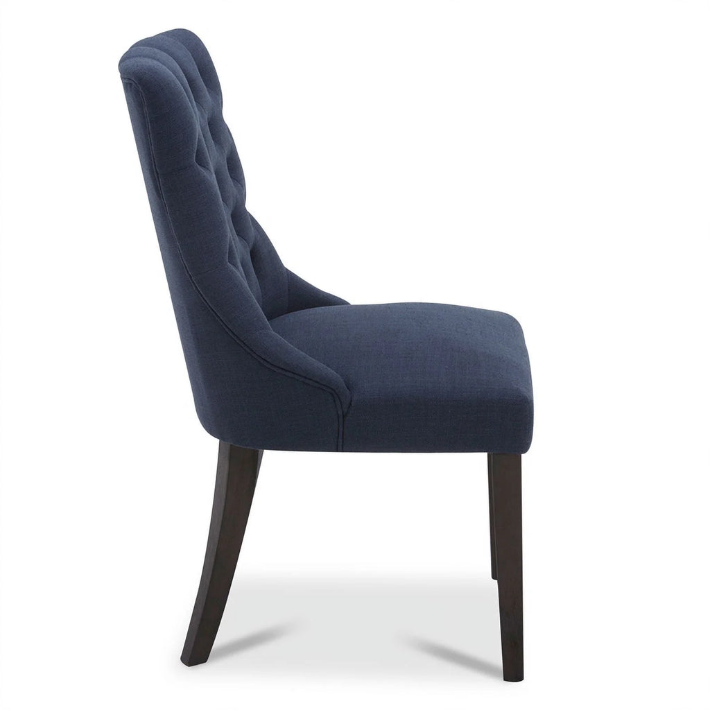 Blue Fabric Wood Dining Chair Set of 2 Z470240
