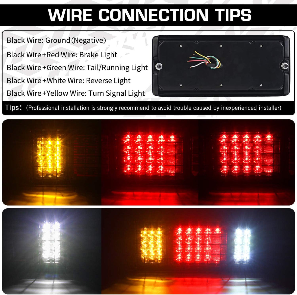 40 LED Truck Tail Light Bar with Iron Net Protection R98160