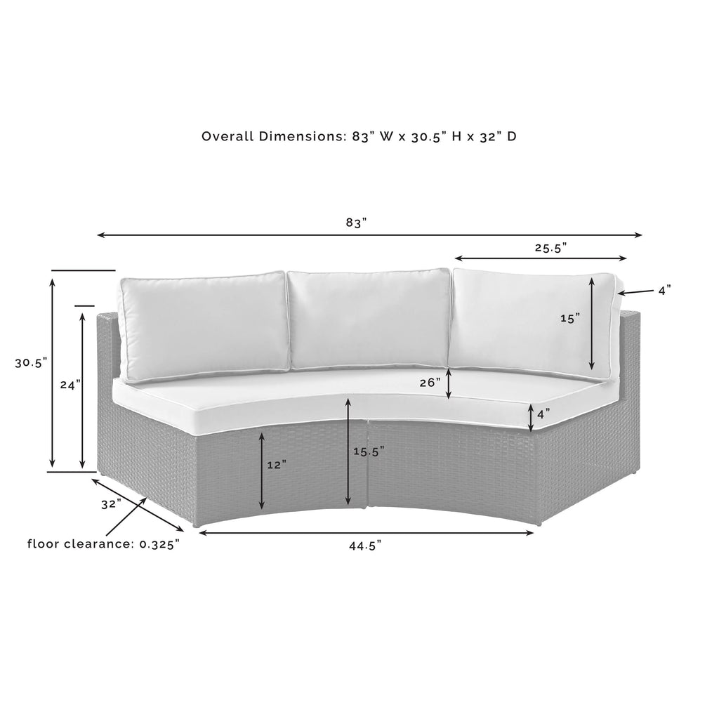Gray Wicker Curved Patio Sectional Sofa X799313