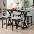 5-Piece Wood Dining Table Set with 4 Stools C857292