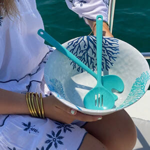 Salad Bowl & Cutlery Blue R54201