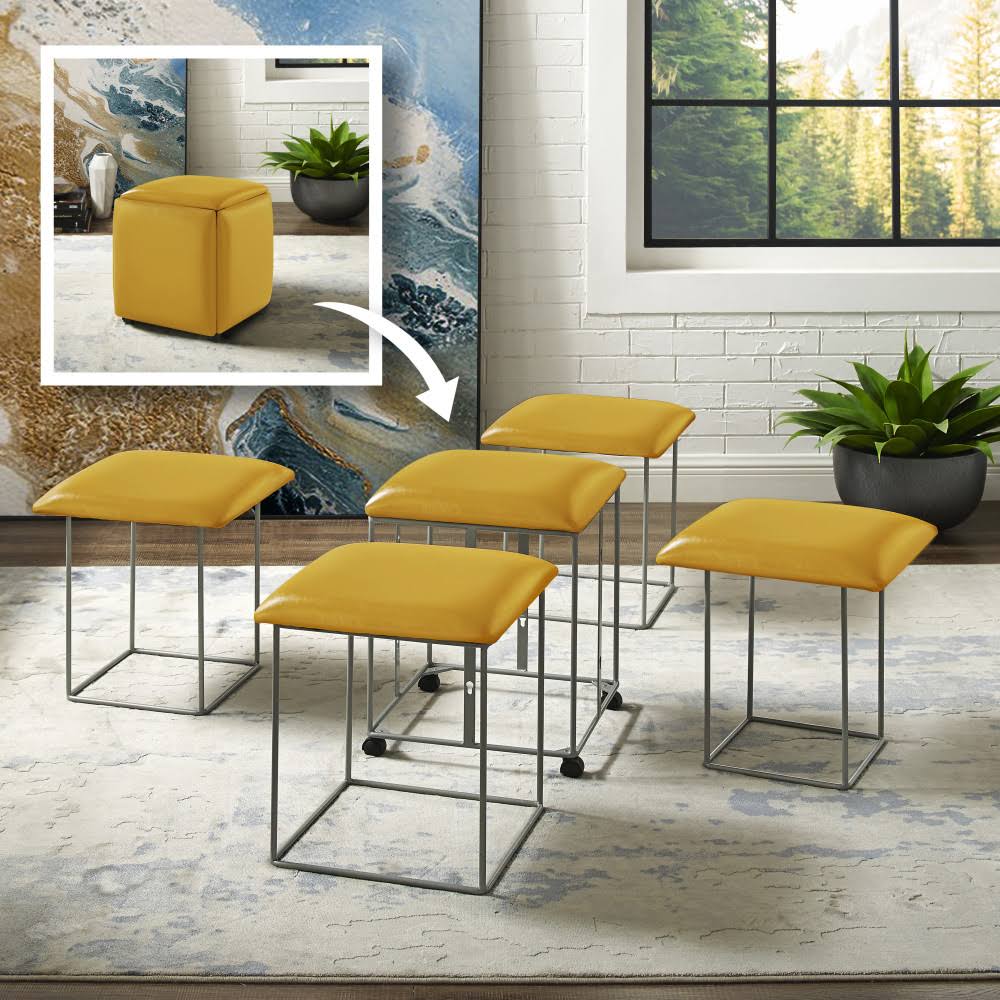 5-in-1 Ottoman with Caster Legs U9057