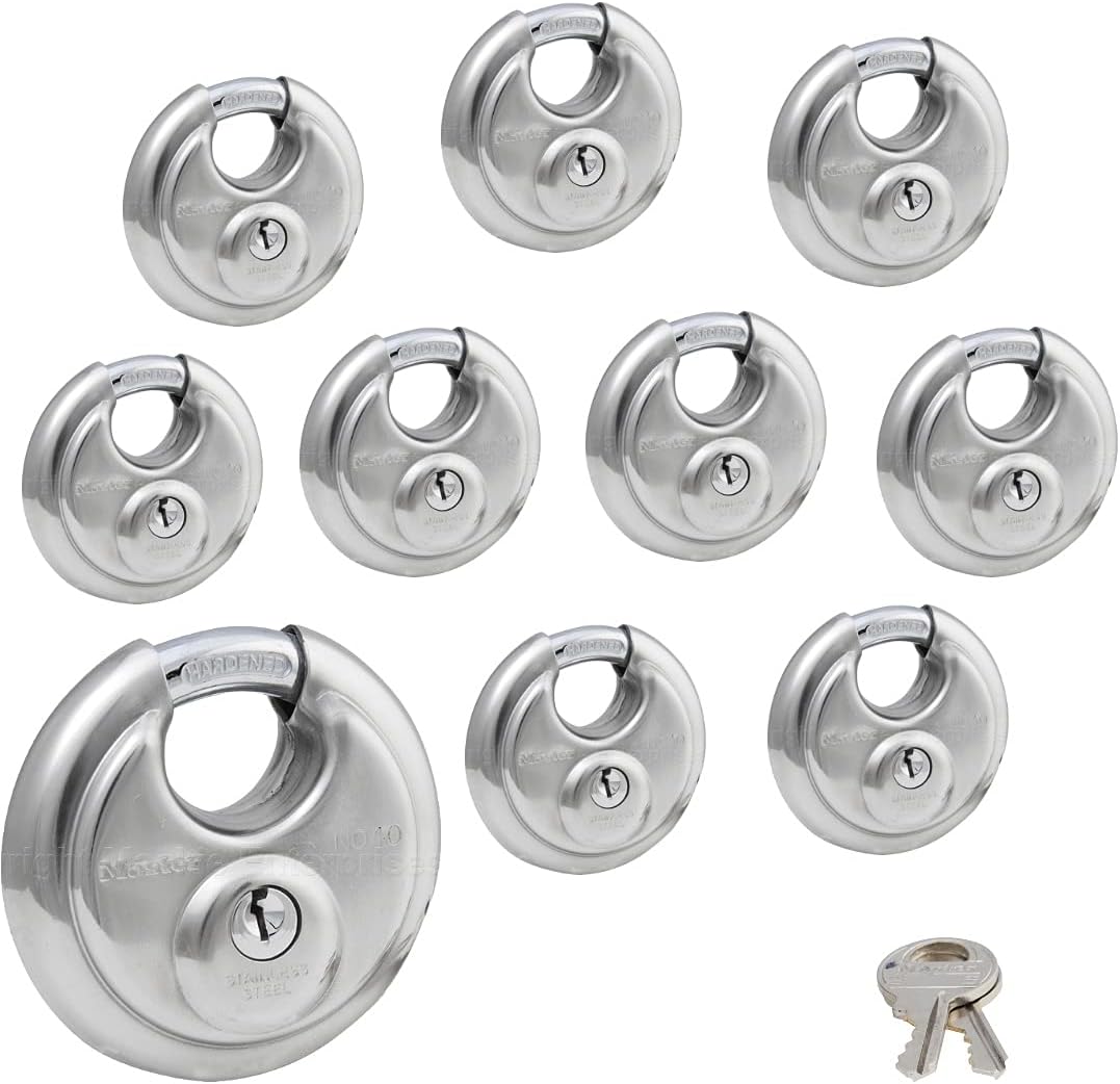 4 Keyed Alike Stainless Steel Padlocks B326466