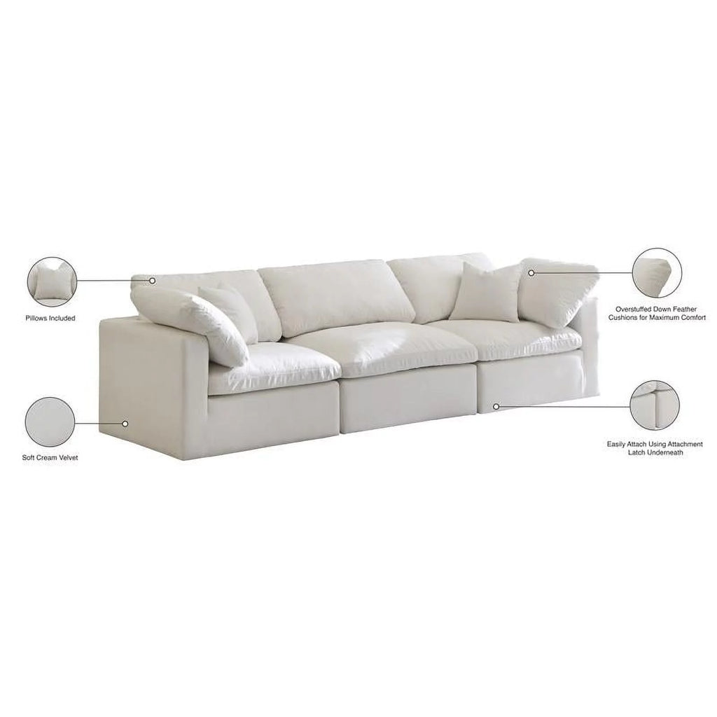 Cream Velvet Modular Sofa Q336
