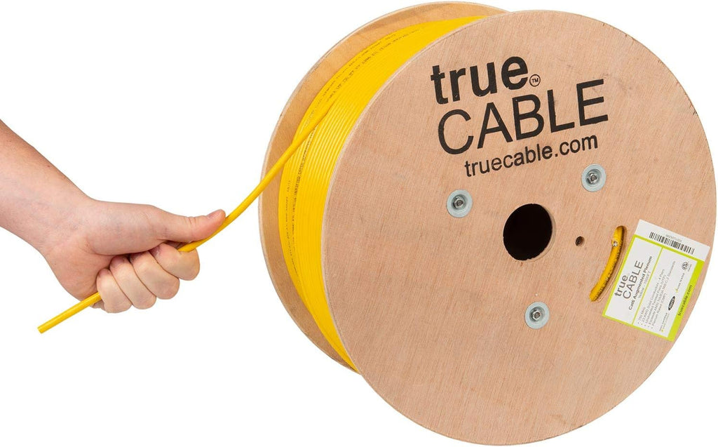 Cat6A Plenum Bulk Ethernet Cable, 1000ft, White, 23AWG 4 Pair Solid Bare Copper, UTP Y4079