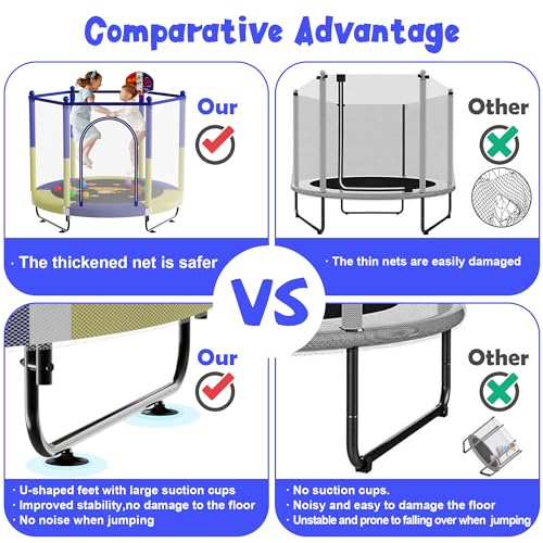 60" Trampoline with Basketball Hoop, Safety Enclosure A868523