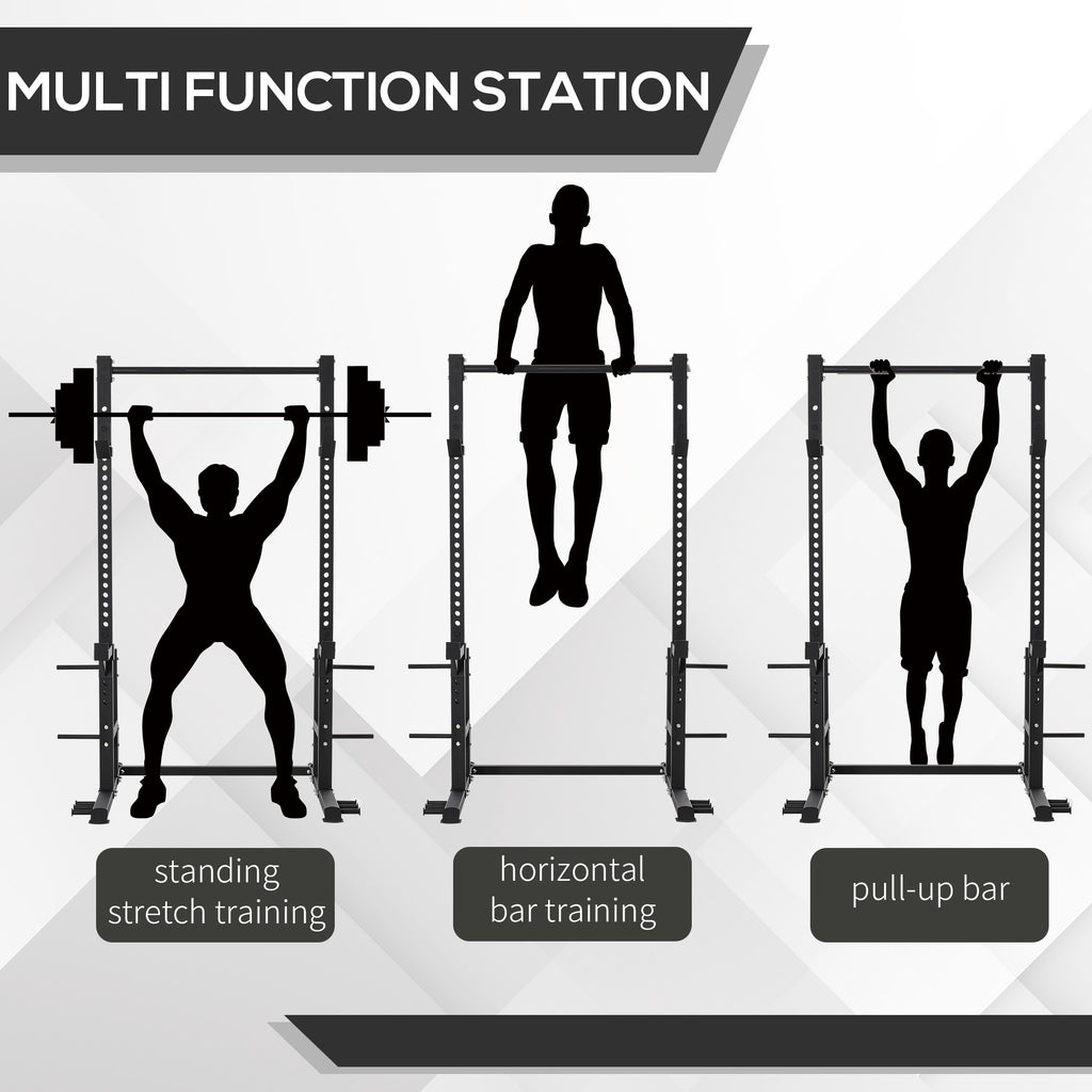 Power Rack with Pull up Bar and Adjustable Barbell Rack O82784