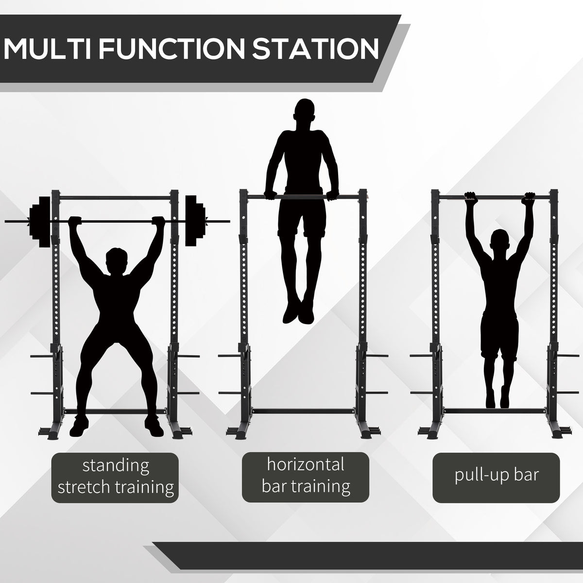 Power Rack with Pull up Bar and Adjustable Barbell Rack O82784