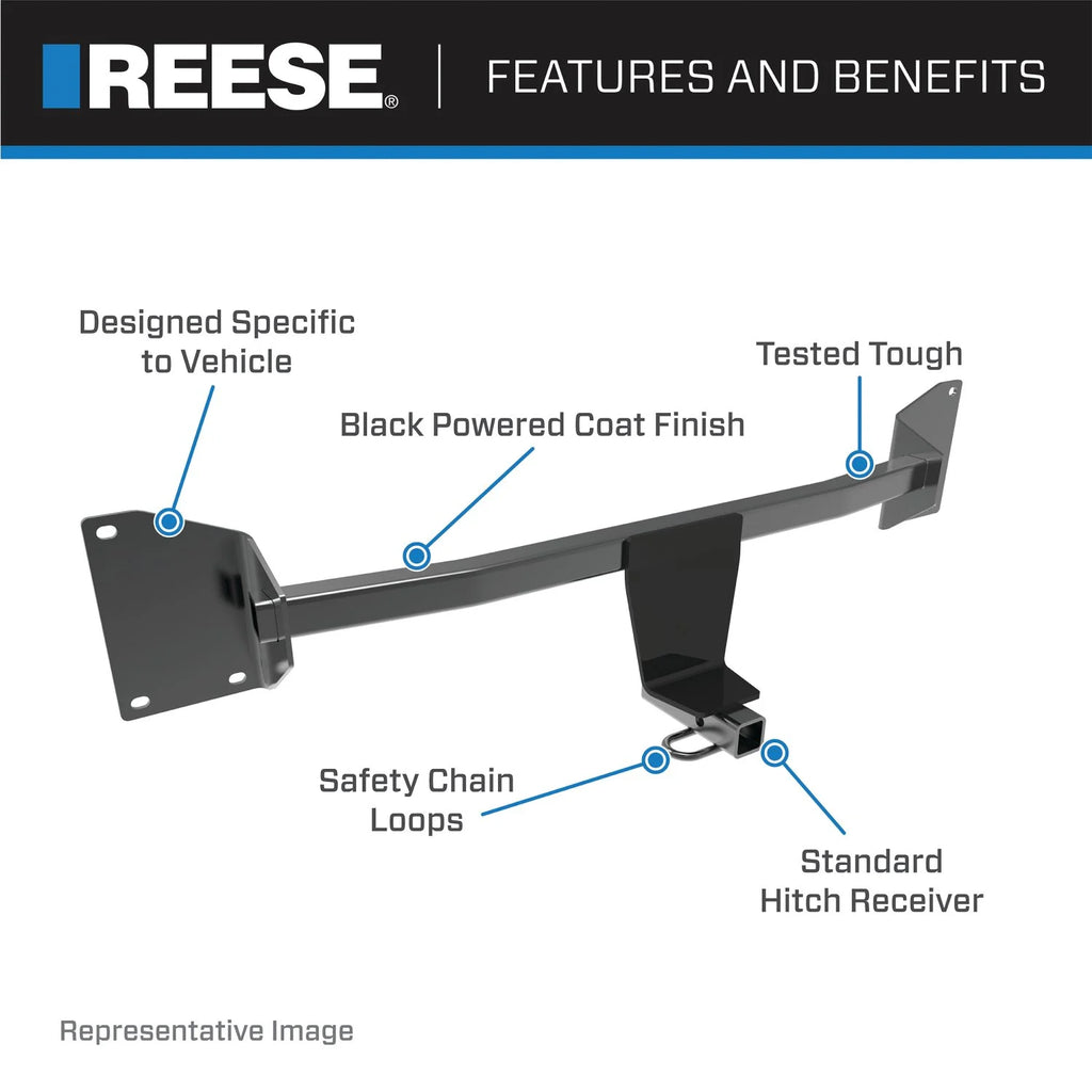 Class 1 Trailer Hitch, 1-1/4 Inch Square Receiver, Black O18978