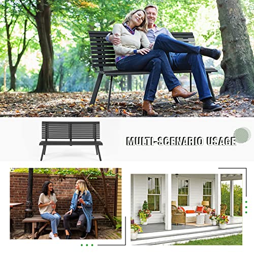 Dark Grey Aluminum Outdoor Bench V173561