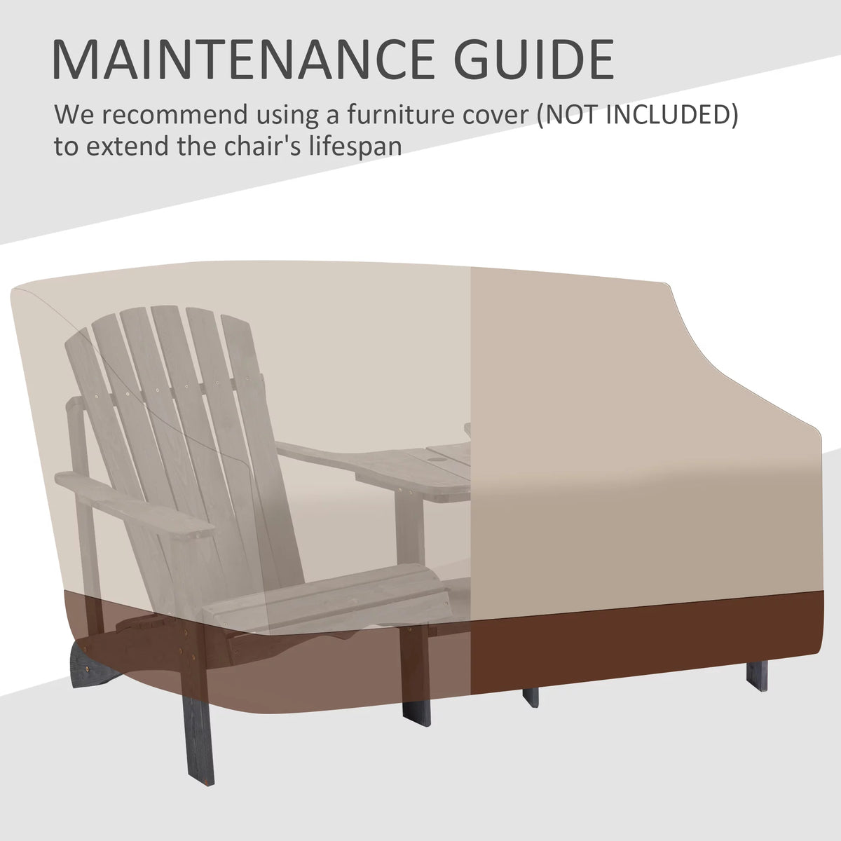Grey 2 Wood Adirondack Chairs with Center Table R833