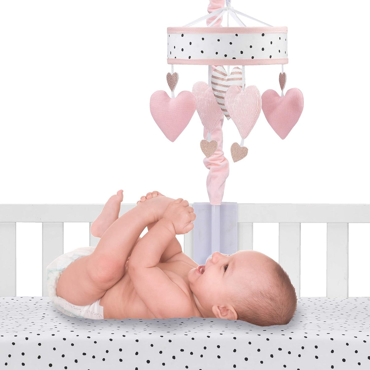 Pink/White Musical Baby Crib Mobile C761