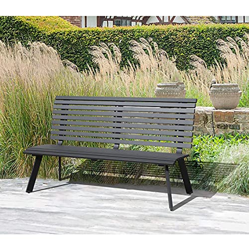 Dark Grey Aluminum Outdoor Bench V173561