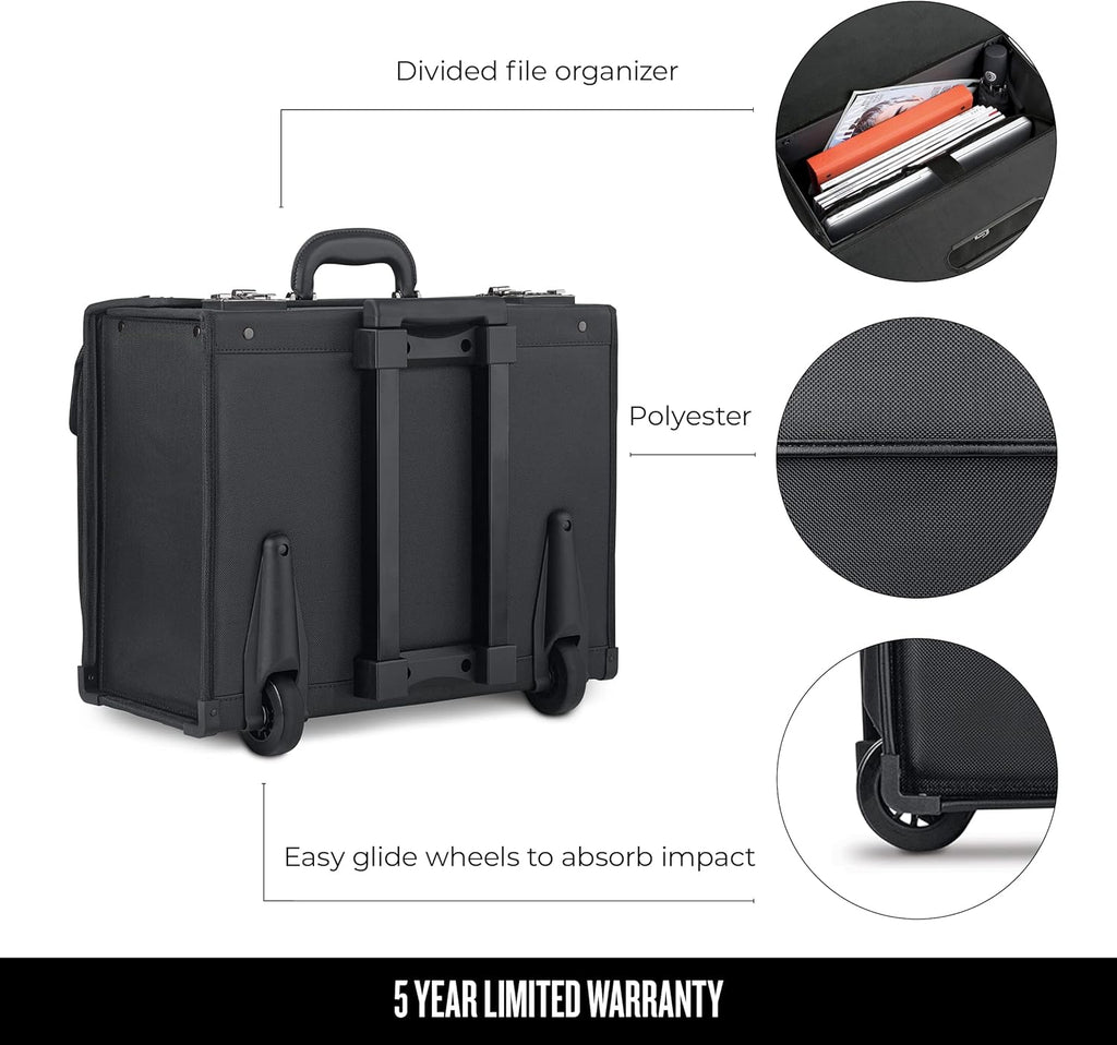 Black 16 Inch Laptop Rolling Catalog Case I72757