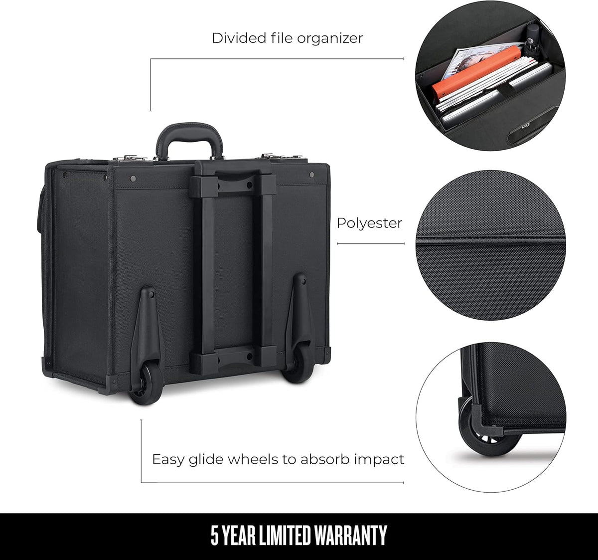 Black 16 Inch Laptop Rolling Catalog Case I72757