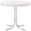 Metal Outdoor Side Table Alabaster White Q92667